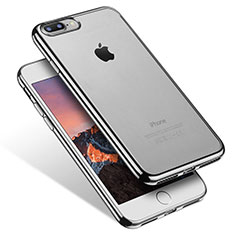 Apple iPhone 8 Plus用極薄ソフトケース シリコンケース 耐衝撃 全面保護 クリア透明 Q07 アップル ブラック