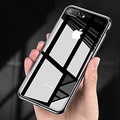 Apple iPhone 8 Plus用極薄ソフトケース シリコンケース 耐衝撃 全面保護 クリア透明 A17 アップル ブラック