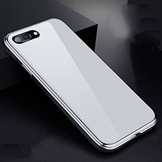 Apple iPhone 8 Plus用ケース 高級感 手触り良い アルミメタル 製の金属製 360度 フルカバーバンパー 鏡面 カバー アップル ホワイト