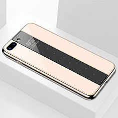 Apple iPhone 8 Plus用ハイブリットバンパーケース プラスチック 鏡面 カバー M01 アップル ゴールド