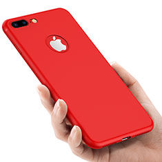 Apple iPhone 8 Plus用シリコンケース ソフトタッチラバー ロゴを表示します アップル レッド