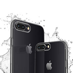 Apple iPhone 8 Plus用極薄ソフトケース シリコンケース 耐衝撃 全面保護 クリア透明 T03 アップル ブラック