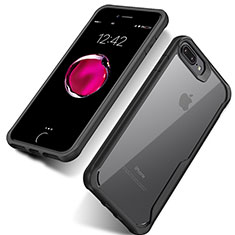 Apple iPhone 8 Plus用バンパーケース クリア透明 F01 アップル ブラック