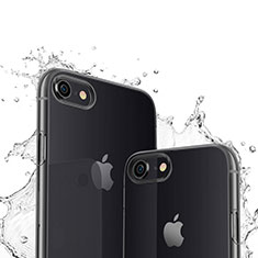 Apple iPhone SE (2020)用極薄ソフトケース シリコンケース 耐衝撃 全面保護 クリア透明 アップル ブラック