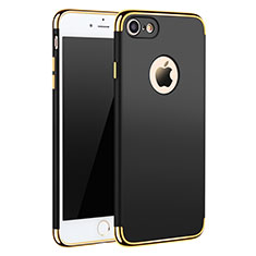 Apple iPhone SE (2020)用ケース 高級感 手触り良い メタル兼プラスチック バンパー M01 アップル ブラック