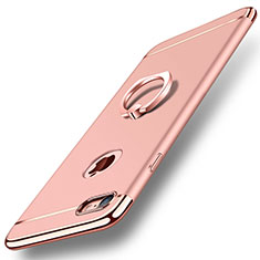 Apple iPhone SE (2020)用ケース 高級感 手触り良い メタル兼プラスチック バンパー アンド指輪 A01 アップル ローズゴールド