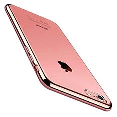 Apple iPhone SE (2020)用極薄ソフトケース シリコンケース 耐衝撃 全面保護 クリア透明 C01 アップル ローズゴールド