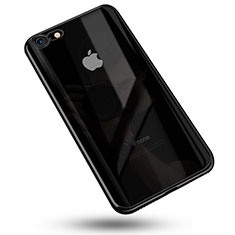 Apple iPhone SE (2020)用極薄ソフトケース シリコンケース 耐衝撃 全面保護 クリア透明 C02 アップル ブラック