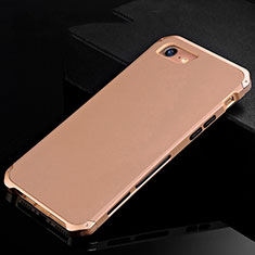Apple iPhone SE (2020)用ケース 高級感 手触り良い アルミメタル 製の金属製 カバー アップル ゴールド
