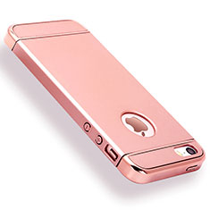 Apple iPhone SE用ケース 高級感 手触り良い メタル兼プラスチック バンパー M01 アップル ローズゴールド