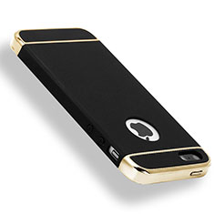Apple iPhone SE用ケース 高級感 手触り良い メタル兼プラスチック バンパー M01 アップル ブラック