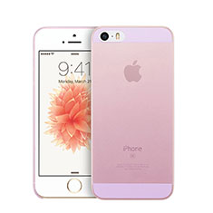 Apple iPhone SE用極薄ケース クリア透明 プラスチック アップル ピンク
