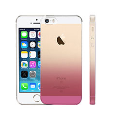 Apple iPhone SE用極薄ソフトケース グラデーション 勾配色 クリア透明 アップル ピンク