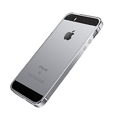Apple iPhone SE用ケース 高級感 手触り良い アルミメタル 製の金属製 バンパー アップル グレー