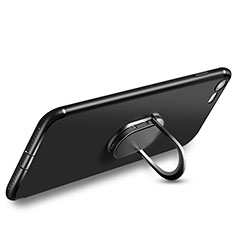 Apple iPhone SE3 (2022)用極薄ソフトケース シリコンケース 耐衝撃 全面保護 アンド指輪 アップル ブラック