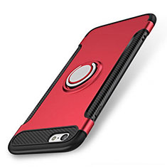Apple iPhone SE3 (2022)用ハイブリットバンパーケース プラスチック アンド指輪 兼シリコーン カバー S01 アップル レッド