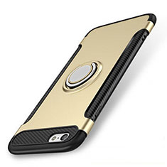 Apple iPhone SE3 (2022)用ハイブリットバンパーケース プラスチック アンド指輪 兼シリコーン カバー S01 アップル ゴールド
