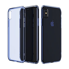 Apple iPhone X用極薄ソフトケース シリコンケース 耐衝撃 全面保護 クリア透明 カバー アップル ネイビー