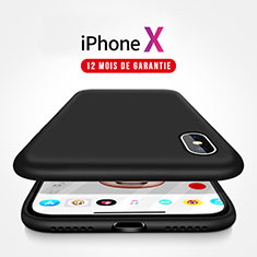 Apple iPhone X用360度 フルカバー極薄ソフトケース シリコンケース 耐衝撃 全面保護 Z02 アップル ブラック