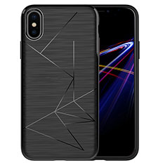 Apple iPhone X用ソフトケース ライン R01 アップル ブラック