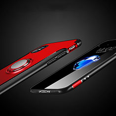 Apple iPhone X用ハイブリットバンパーケース プラスチック アンド指輪 兼シリコーン T01 アップル レッド