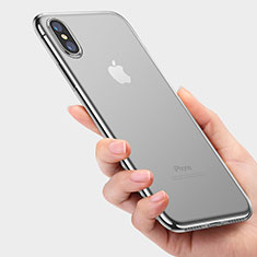 Apple iPhone X用極薄ソフトケース シリコンケース 耐衝撃 全面保護 クリア透明 C05 アップル クリア