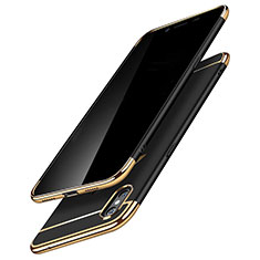 Apple iPhone X用ケース 高級感 手触り良い メタル兼プラスチック バンパー C01 アップル ブラック