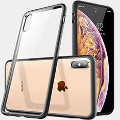 Apple iPhone X用極薄ソフトケース シリコンケース 耐衝撃 全面保護 クリア透明 C06 アップル ブラック