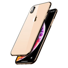Apple iPhone X用極薄ソフトケース シリコンケース 耐衝撃 全面保護 クリア透明 C14 アップル クリア