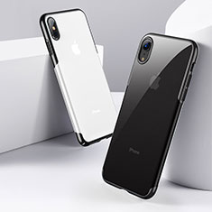 Apple iPhone X用極薄ソフトケース シリコンケース 耐衝撃 全面保護 クリア透明 C16 アップル ブラック