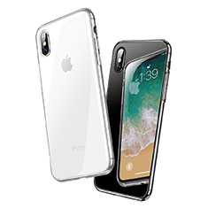 Apple iPhone X用極薄ソフトケース シリコンケース 耐衝撃 全面保護 クリア透明 C18 アップル クリア
