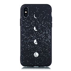 Apple iPhone X用シリコンケース ソフトタッチラバー バタフライ 星空 カバー アップル マルチカラー