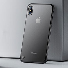 Apple iPhone X用極薄ソフトケース シリコンケース 耐衝撃 全面保護 クリア透明 HT01 アップル ブラック