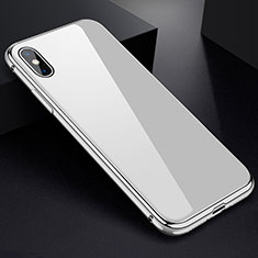 Apple iPhone X用ケース 高級感 手触り良い アルミメタル 製の金属製 360度 フルカバーバンパー 鏡面 カバー アップル ホワイト