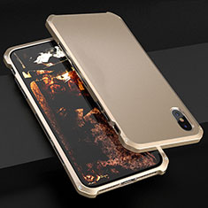 Apple iPhone X用ケース 高級感 手触り良い アルミメタル 製の金属製 カバー アップル ゴールド