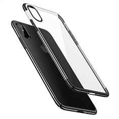Apple iPhone X用極薄ケース プラスチック クリア透明 アップル ブラック