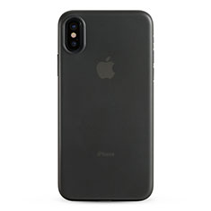 Apple iPhone X用極薄ソフトケース シリコンケース 耐衝撃 全面保護 クリア透明 T08 アップル グレー