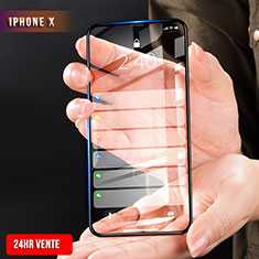 Apple iPhone X用強化ガラス フル液晶保護フィルム F28 アップル ブラック
