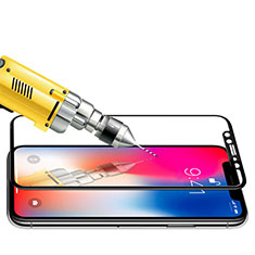 Apple iPhone X用強化ガラス フル液晶保護フィルム F23 アップル ブラック