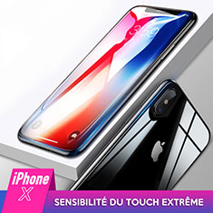 Apple iPhone X用強化ガラス 液晶保護フィルム 背面保護フィルム同梱 アップル クリア