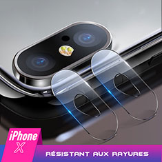 Apple iPhone X用強化ガラス カメラプロテクター カメラレンズ 保護ガラスフイルム F02 アップル クリア
