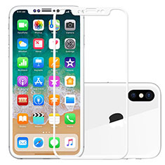 Apple iPhone X用強化ガラス フル液晶保護フィルム F02 アップル ホワイト