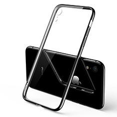 Apple iPhone XR用極薄ソフトケース シリコンケース 耐衝撃 全面保護 クリア透明 T10 アップル ブラック