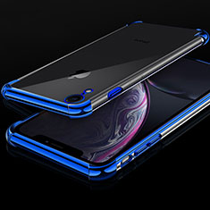 Apple iPhone XR用極薄ソフトケース シリコンケース 耐衝撃 全面保護 クリア透明 HC07 アップル ネイビー