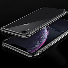 Apple iPhone XR用極薄ソフトケース シリコンケース 耐衝撃 全面保護 クリア透明 HC07 アップル ブラック