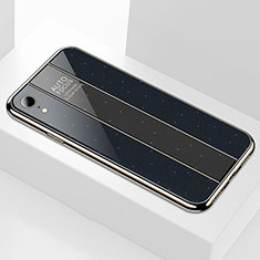 Apple iPhone XR用ハイブリットバンパーケース プラスチック 鏡面 カバー アップル ブラック