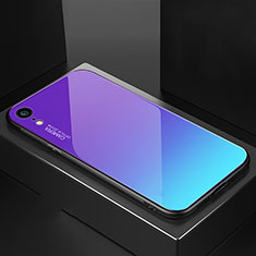 Apple iPhone XR用ハイブリットバンパーケース プラスチック 鏡面 虹 グラデーション 勾配色 カバー A01 アップル マルチカラー