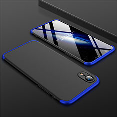 Apple iPhone XR用ハードケース プラスチック 質感もマット 前面と背面 360度 フルカバー アップル ネイビー・ブラック