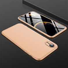 Apple iPhone XR用ハードケース プラスチック 質感もマット 前面と背面 360度 フルカバー アップル ゴールド