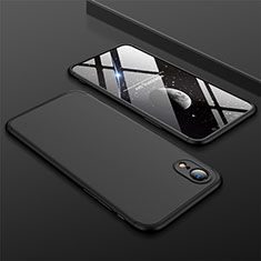 Apple iPhone XR用ハードケース プラスチック 質感もマット 前面と背面 360度 フルカバー アップル ブラック